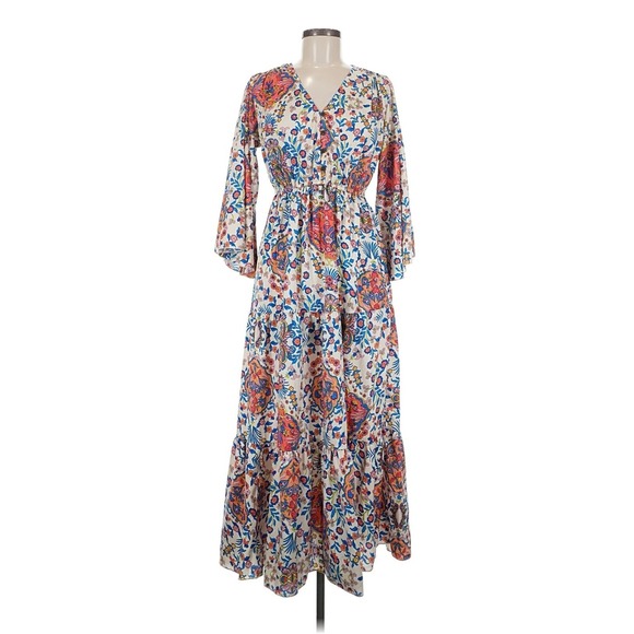Anthropologie Dresses & Skirts - NWOT Anthropologie Boemo Womens Paisley Floral Bell Sleeve Maxi Dress Bohemian S